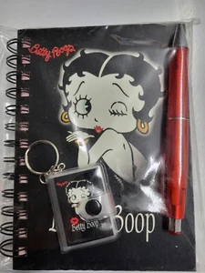 Betty Boop-libro di cancelleria, penna a inchiostro e mini portachiavi-da collezione-nuovo - Foto 1 di 2