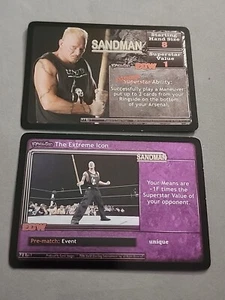 WWE RAW DEAL REVOLUTION ECW EXTREMIST SANDMAN 2 CARD SET EXTREME ICON - Picture 1 of 1