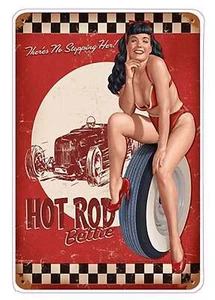 Hot Rod Pin Up Girl Decal - Bild 1 von 2