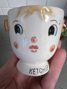 Contenedor de cerámica vintage de tarro de ketchup Commodore Japón - Imagen 1 de 10