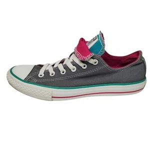 Converse Chuck Taylor All Star Double Tongue Juniors Grey/White Size 5 Sneakers  - Picture 1 of 9