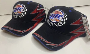 2) Vintage NASCAR Hat Lot Rusty Wallace Miller Lite Racing flames #2 NWT NEW - Picture 1 of 6