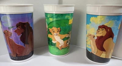 3 Burger King Disney Lion King Tall Plastic Glasses 1994 - Image 1 of 4