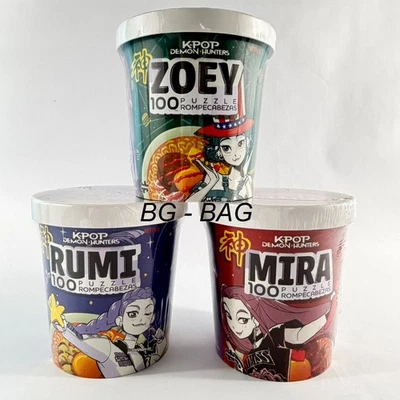 KPop Demon Hunters Zoey Rumi Mira 100pc PUZZLES Ramen Noodles SET OF ALL 3 - Image 1 of 4