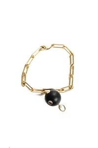 Chains and Pearls Womens Liana Onyx Charm Bracelet - Picture 1 of 6