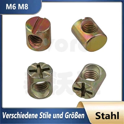 M6 M8 Quermutter Quermutterbolzen Zylindermutter unsymmetrische verzinkt Neu - Bild 1 von 4