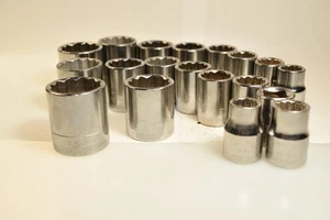 JEDES - USA Craftsman Steckschlüsseleinsätze 12pt/metrisch/SAE/-G-/3/8" Antrieb flacher Brunnen (BOX-3) - Bild 1 von 60