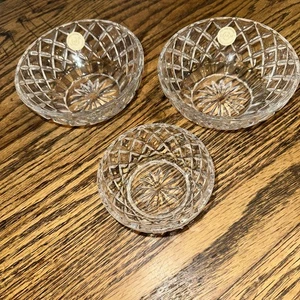 "3 cuencos de cristal de plomo completo Lenox diseño diamante 2-5"" 1-3,75""" - Imagen 1 de 5