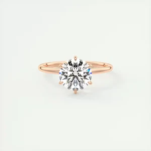 3.00 Ct IGI Certified Lab Grown Round Cut Diamond Engagement Rings 14k Rose Gold - Picture 1 of 8