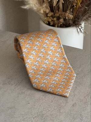 Corbata corbata usada HERMES Paris TRAJES para hombre TODO DE SEDA diseñador multicolor lujo H19 Foto 1 de 4