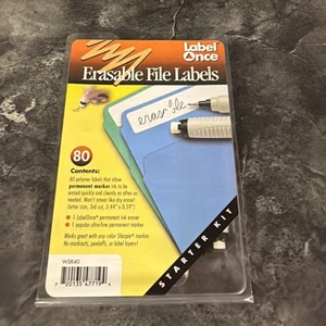 Etiquetas de archivo borrables una vez, 1 borrador de tinta permanente, 1 marcador - Imagen 1 de 4