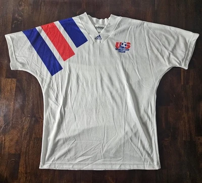 Official USA SOCCER USMNT 1992/93 Football Soccer Jersey Adidas Large World Cup - Image 1 of 4