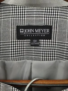 John Meyer Skirt Suit Size 18W Gray Plaid Work Office  - Picture 1 of 10