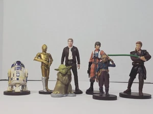 Star Wars PVC Figures Disney Store Lucas Film Lot Of 7 Yoda, Luke, Han Solo, Etc - Picture 1 of 7