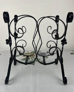 Vintage Wrought Iron Magazine Rack Stand Beautiful Design Color Black 13x12” - Picture 1 of 14
