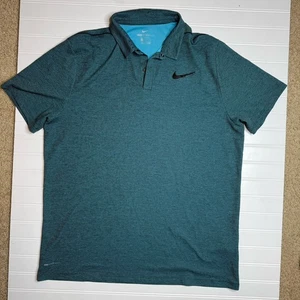 Polo Nike AeroReact Uomo XL Blu Teal Golf Tennis Dri-Fit Elasticizzata - Foto 1 di 5
