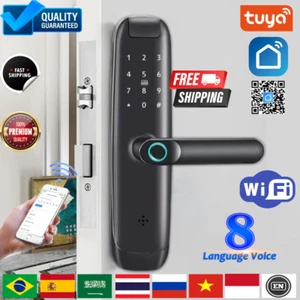 TUYA APP WIFI Smart Door Lock Remote Unlock Fingerprint Magnetic Card Password - Picture 1 of 10