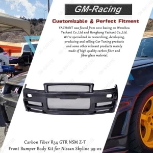 Kit de carrocería de parachoques delantero de fibra de carbono R34 GTR NSM Z-T para Nissan Skyline 99-02 - Imagen 1 de 24