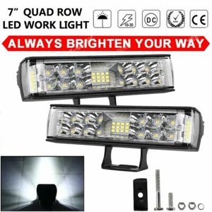 6Inch 2450W LED Work Spot Light Bar Car Flood Offroad Fog Lamp For 4WD Jeep SUV - Foto 1 di 12