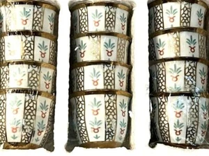 Juego de 12 tazas de café árabes de lujo de porcelana Kawa 4 oz con borde dorado - Imagen 1 de 4