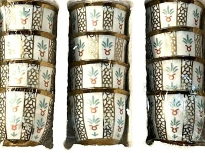 Luxmercury арабский кофе чашка фарфора Kawa 4 унций серебряный ободок комплект 12 шт. - Изображение 1 из 4