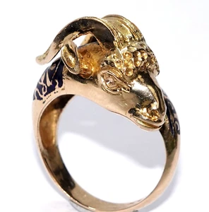 Ring Gold Steinbock 585/14K offene Ringschiene Gr. 55-58/17,5 bis 18,5 mm 7,1g - Bild 1 von 9