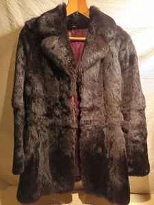 Vintage Fur Coat Black Fur Coat UK Size 10 Vintage Clothing - Picture 1 of 24