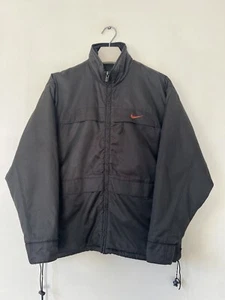 NIKE Vintage Jacket 90's Insulated M-L (XS very oversize) 45" Black-Grey RARE - Picture 1 of 22