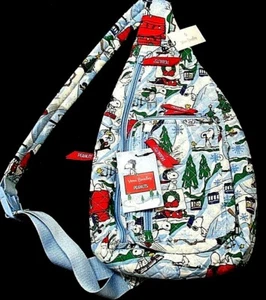 Peanuts Snoopy Weihnachten Vera Bradley Sling Rucksack Tasche Skipiste LE - Bild 1 von 3
