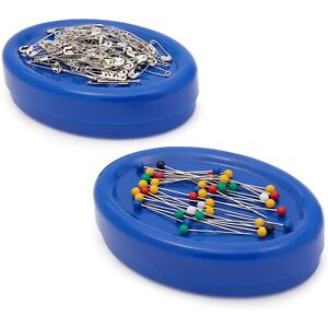 2 Pack Magnetic Pin Cushion Clip Sewing Needle Holder Storage Caddy Organizer