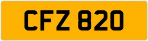 CFZ 820 C 3x3 DATELESS PRIVATE NUMBER PLATE CAM COL CHRIS CHAS CHARLIE CAL CON - Picture 1 of 1