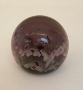 Vintage 40s art glass paperweight purple signed Melba Ayers 46 - Bild 1 von 13