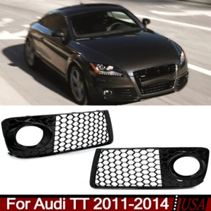 Cubierta de rejilla de luz antiniebla para parachoques delantero de nido de abeja negra brillante para Audi TT 2011-2014 - Imagen 1 de 14