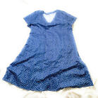 Fashion Concept Short Sleeve V-Neck Pullover Blue Dress With Hearts - Size 1Xl