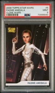 Padme Amidala 2008 Topps Star Wars Clone Wars PSA 9 POP 2 None Higher 🍿🍿Anime