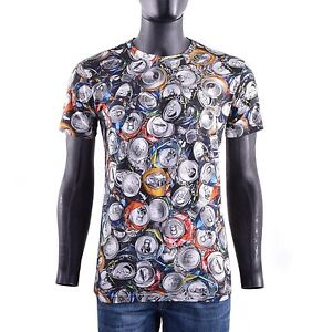 Moschino Couture Runway Camiseta Con Latas Estampado Gris Varios Colores Algodón