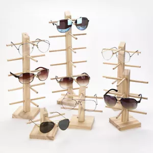 Eyeglass Sunglass Rack Storage Shelf Wood Frame Rack Hang Display Handmade - Picture 1 of 18