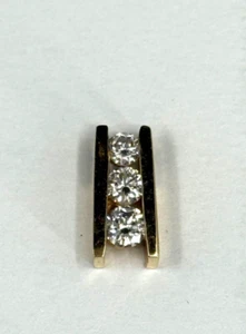Anhänger 14 Karat Gelbgold 3 Diamanten Vergangenheit, Gegenwart, Zukunft - Bild 1 von 7