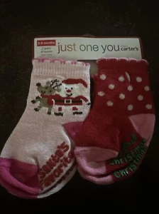 Carters 2011 My First Christmas Santa Baby Girl Socks 0-6 Months New with Tags - Picture 1 of 7