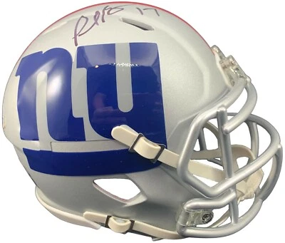 Mini capacete Plaxico Burress autografado com inscrição AMP New York Giants PSA CERTIFICADO DE AUTENTICIDADE - Imagem 1 de 4