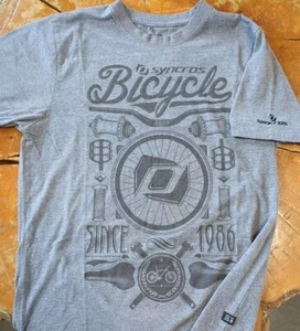 NICE! Vintage HTF SYNCROS Cycling T-Shirt MTB Mountain Bike Bicycle Gray LARGE - Picture 1 of 7