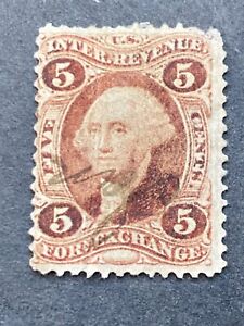 USA 1862 5c George Washington Revenue Certificate Used Stamp