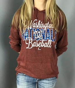 Sudadera con capucha pulóver ligera roja granate de los Washington Nationals para mujer - Imagen 1 de 5