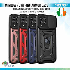 Push Window Case For Samsung A02s A32 A50 A22 Ring Holder Hybrid Cover Kickstand