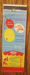 1957 P.A.C. AUSSTELLUNGSVERPACKUNG KARNEVAL STREICHHOLZHEFTCHENHÜLLE LEER STREICHHOLZHÜLLE -E2 - Bild 1 von 1