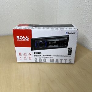BOSS Audio 616UAB Single 1 DIN Car Power Stereo Bluetooth USB/AM/FM Radio Player