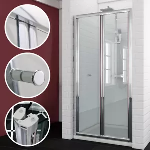 Folding Showe Door Bifold Shower Screen Wall to Wall Size 800/860/900/1000mm - Picture 1 of 22