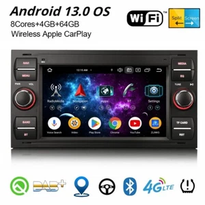 4+64GB Android 14 DAB+ Autoradio CarPlay Navi Ford C-Max Focus S-Max Kuga Fiesta - Bild 1 von 24