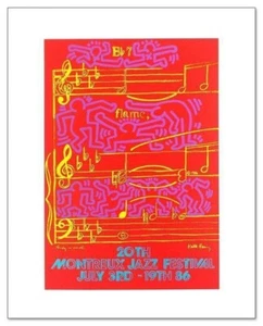 Póster de serigrafía Keith Haring para el Festival de Jazz de Montreux 1986 nuevo - Imagen 1 de 7