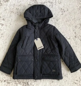 Neu Zara Jungen Steppmantel mit Kapuze Marine Jacke Größe 6 Jahre - Bild 1 von 12